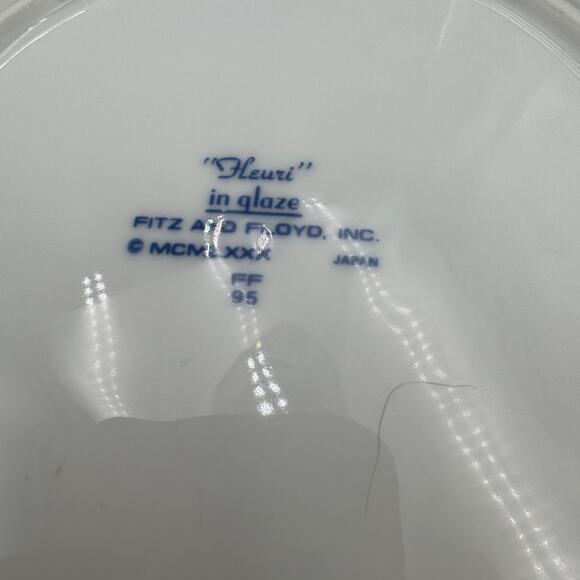 Fitz and Floyd "Fleuri" Salad Plates Set of 2 Vintage 7 5/8 inch - Picture 4 of 5